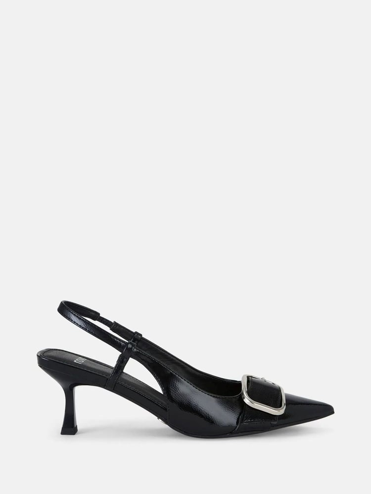 Novo Black Regular Fit Isera Point Slingback Buckle Court Shoes - Image 2 of 6