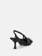 Novo Black Regular Fit Isera Point Slingback Buckle Court Shoes - Image 3 of 6