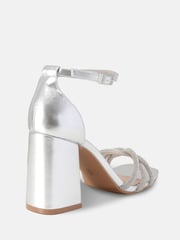 Novo Silver Cassia Diamante Block Heels - Image 4 of 6