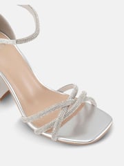 Novo Silver Cassia Diamante Block Heels - Image 6 of 6