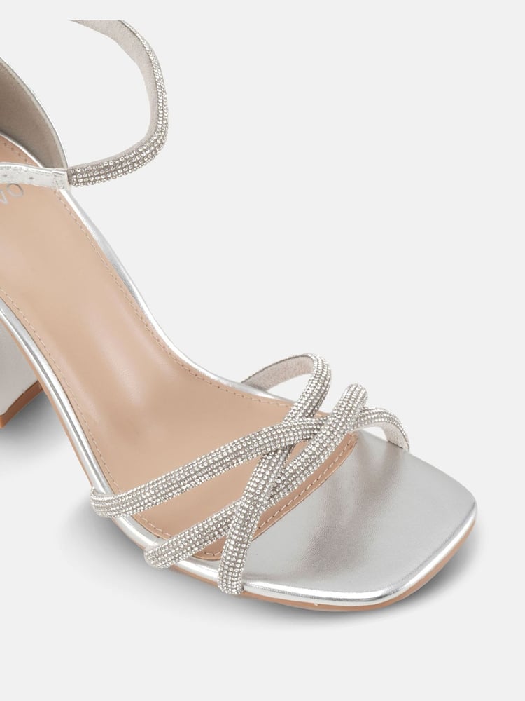 Novo Silver Cassia Diamante Block Heels - Image 6 of 6 Novo Silver Cassia Diamante Block Heels - Image 6 of 6