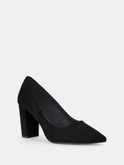 Novo Black Wide Fit Illiana Block Heel Point Court Shoes - Image 3 of 4