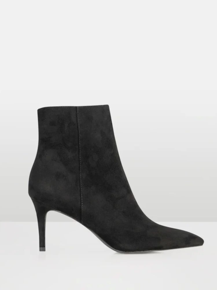 Novo Black Regular Fit Felicia Point Mid Heel Ankle Boots - Image 2 of 5
