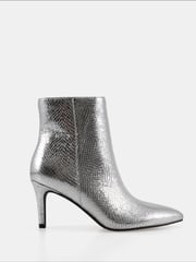 Novo Silver Regular Fit Felicia Point Mid Heel Ankle Boots - Image 2 of 5