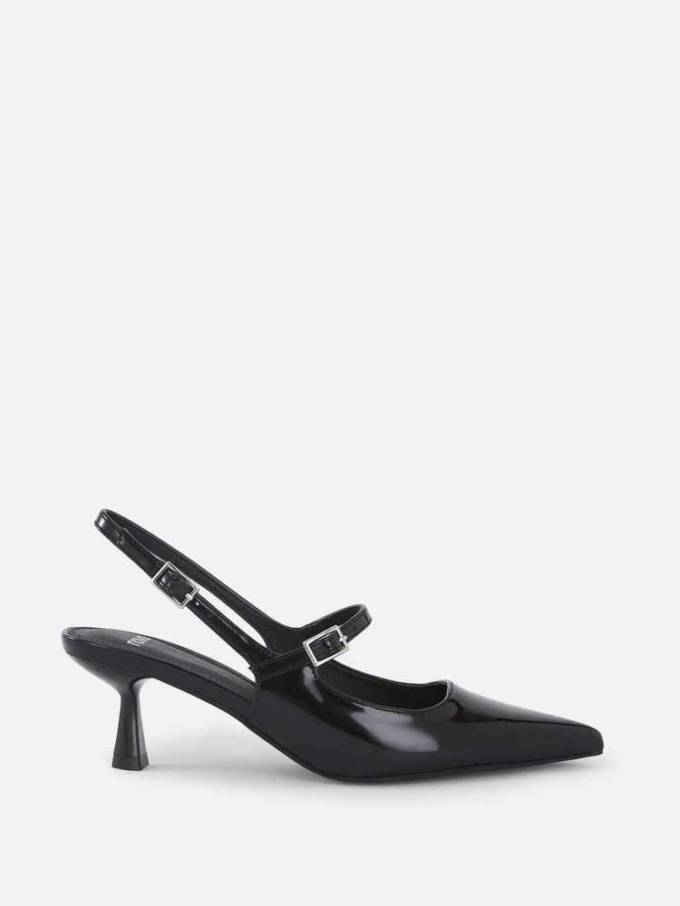 Novo Black Ispra Slingback Mary Jane Point Court Shoes - Image 2 of 6