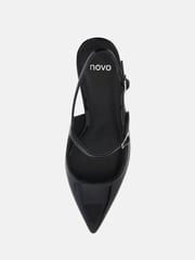Novo Black Ispra Slingback Mary Jane Point Court Shoes - Image 5 of 6
