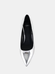 Novo Silver Wide Fit Illiana Block Heel Point Court Shoes - Image 5 of 6