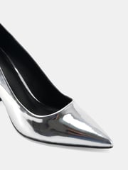 Novo Silver Wide Fit Illiana Block Heel Point Court Shoes - Image 6 of 6
