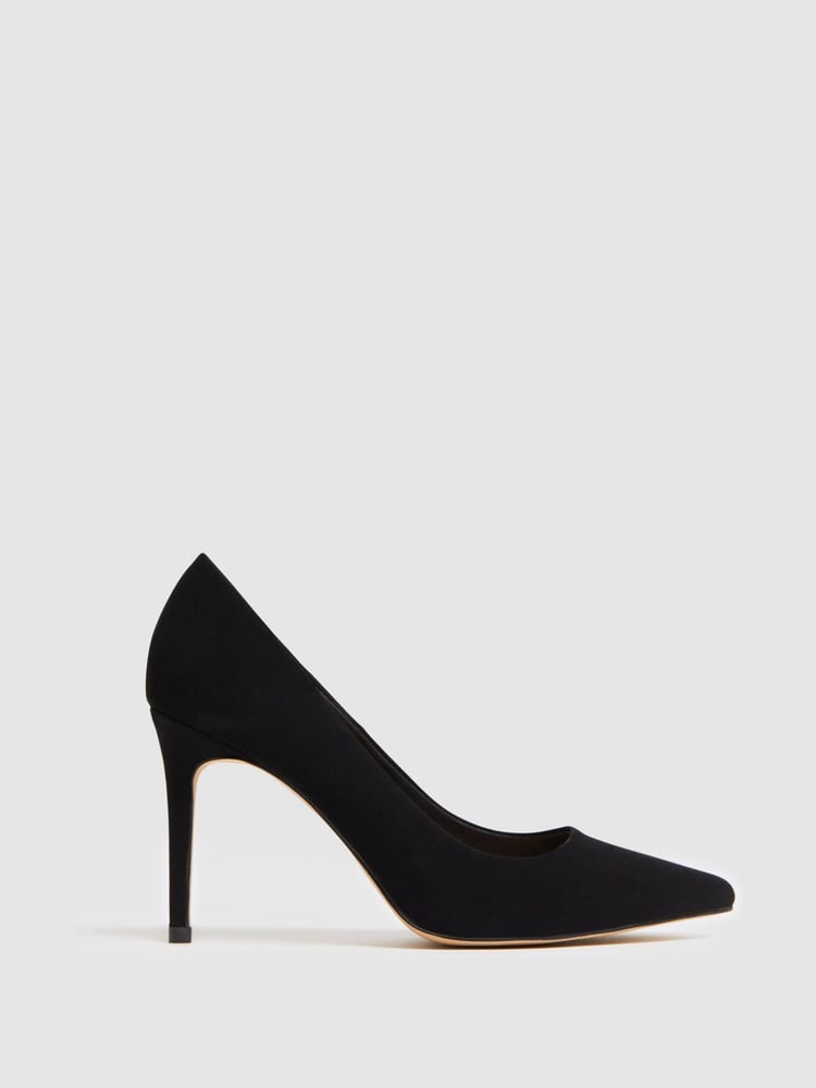 Novo Black Wide Fit Impossible Point Court Shoes - Image 1 of 4 Novo Black Wide Fit Impossible Point Court Shoes - Image 1 of 4