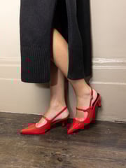 Novo Red Ispra Slingback Mary Jane Point Court Shoes - Image 1 of 6