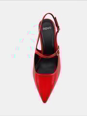 Novo Red Ispra Slingback Mary Jane Point Court Shoes - Image 5 of 6
