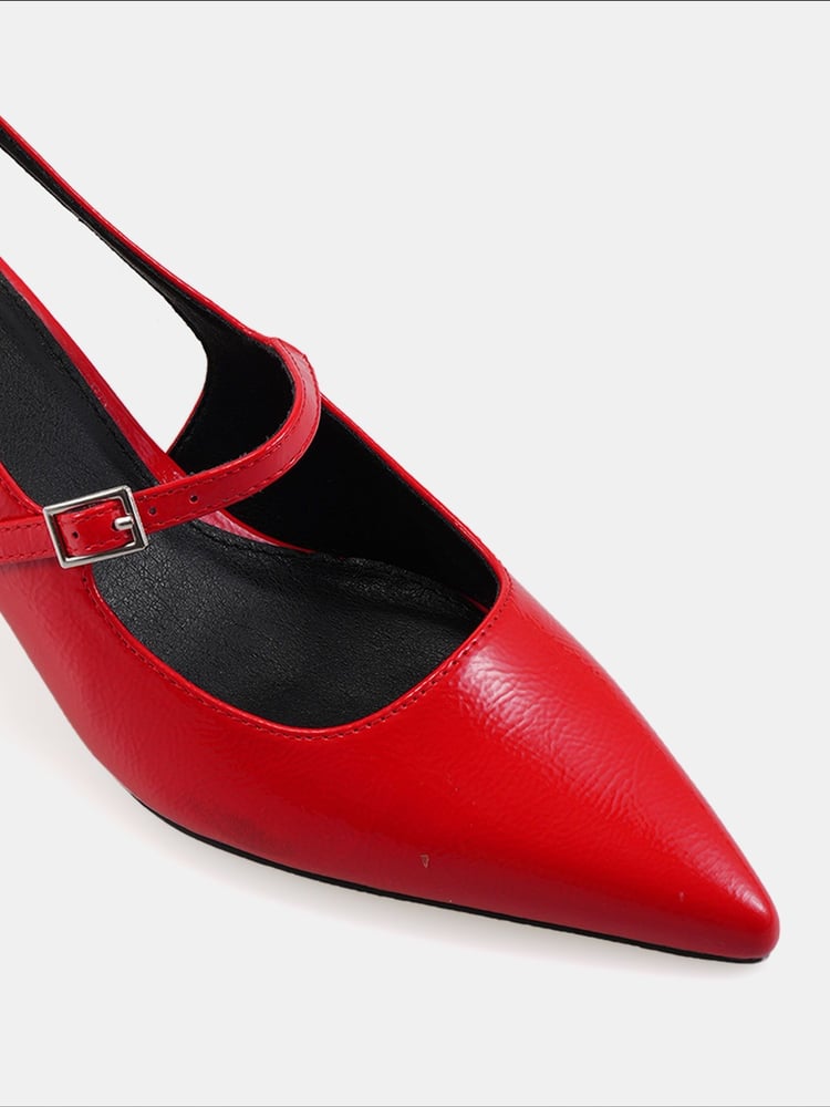 Novo Red Ispra Slingback Mary Jane Point Court Shoes - Image 6 of 6