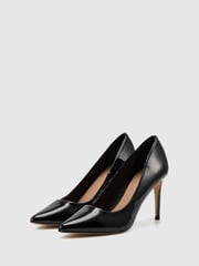 Novo Black Patent Wide Fit Impossible Point Court Shoes - Image 2 of 3