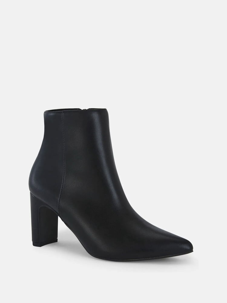 Novo Black Slim Harlie Block Heel Point Ankle Boots - Image 2 of 6
