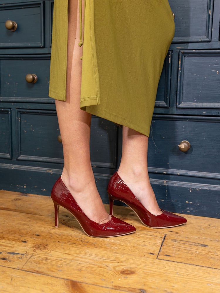 Novo Red Wide Fit Impossible Point Court Shoes - Image 1 of 6