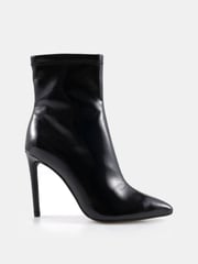 Novo Black Crinkle Patent Regular Fit Katya Point Stiletto Ankle Boots - Image 2 of 5