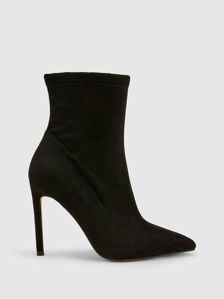 Novo Black Regular Fit Katya Point Stiletto Ankle Boots - Image 2 of 4