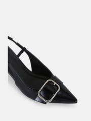 Novo Black Wide Fit Isera Point Slingback Buckle Court Shoes - Image 2 of 6