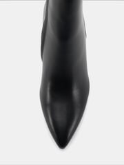 Novo Black PU Regular Fit Felicia Point Mid Heel Ankle Boots - Image 5 of 6