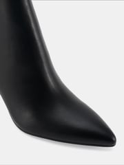Novo Black PU Regular Fit Felicia Point Mid Heel Ankle Boots - Image 6 of 6