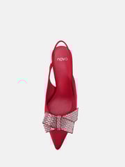 Novo Red Standard Fit Isernia Luxe Diamante Bow Slingback Court Shoes - Image 5 of 6