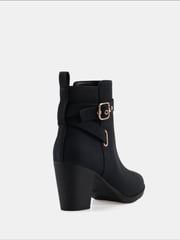 Novo Black Regular Fit Jayda Buckle Detail Heeled Boots - Image 5 of 6