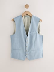 Blue Striped Suit Waistcoat - Image 1 of 4