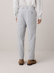 Light Grey Slim Fit Seersucker Texture Suit Trousers - Image 2 of 5