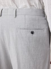 Light Grey Slim Fit Seersucker Texture Suit Trousers - Image 5 of 5