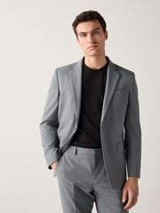 Grey Slim Fit Motionflex Stretch Suit Jacket - Image 1 of 9