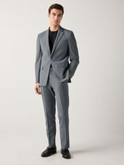 Grey Slim Fit Motionflex Stretch Suit Trousers - Image 2 of 11