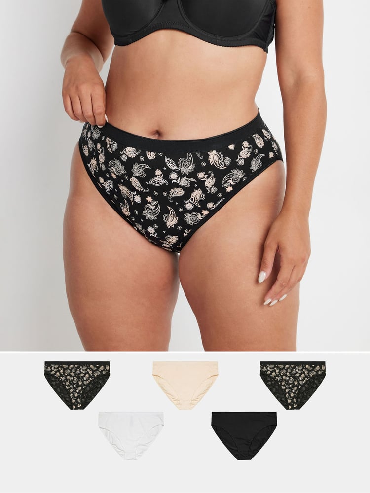 Yours Curve Nude High Leg Briefs 5 Pack - Image 8 of 8