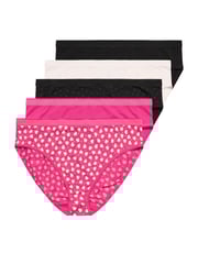 Yours Curve Pink High Leg Briefs 5 Pack - Image 4 of 4