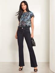 Lipsy Blue Round Neck Printed Satin T-Shirt - Image 2 of 4