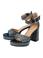 Ravel Blue Satin Heeled Sandals - Image 3 of 5