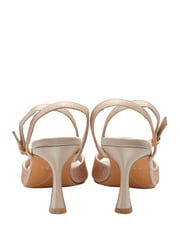 Ravel Gold Peep-Toe Block-Heel Mule Sandals - Image 3 of 4