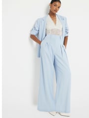 River Island Blue Wide Leg Tailored Trousers - Image 3 of 4