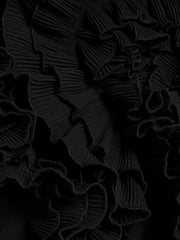 River Island Black Volume Frill Front Jumpsuit - Image 6 of 6
