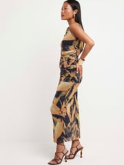 River Island Yellow Petite Mesh Column Midi Skirt - Image 3 of 4