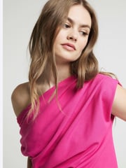 River Island Pink Bright Off Shoulder Drape Top - Image 2 of 4