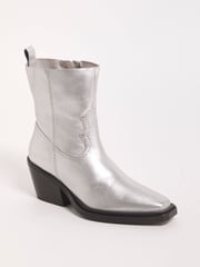 Simply Be Silver Extra Wide Fit Stretch Ankle Western Boots - Image 2 of 4