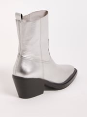 Simply Be Silver Extra Wide Fit Stretch Ankle Western Boots - Image 3 of 4