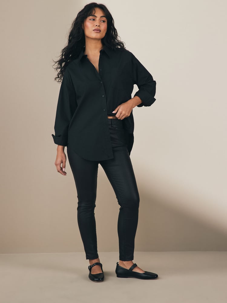 The Kooples Black Skinny Denim Coated 100% Cotton Jeans - Image 1 of 4 The Kooples Black Skinny Denim Coated 100% Cotton Jeans - Image 1 of 4