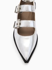 AllSaints Silver Susan Buckle Shoes - Image 4 of 7