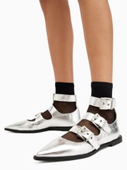 AllSaints Silver Susan Buckle Shoes - Image 6 of 7