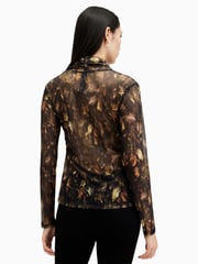 AllSaints Brown Tia Mesh Top - Image 5 of 7