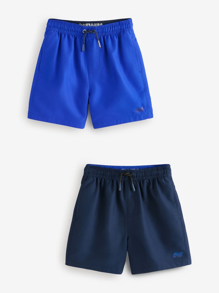 Cobalt Blue and Navy Swim Shorts 2 Pack (1.5-16yrs) - Image 1 of 7 Cobalt Blue and Navy Swim Shorts 2 Pack (1.5-16yrs) - Image 1 of 7