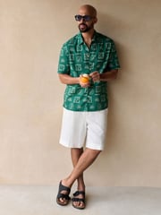 White Smart Linen Look Shorts With Internal Drawcord - Image 2 of 8
