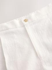 White Smart Linen Look Shorts With Internal Drawcord - Image 7 of 8
