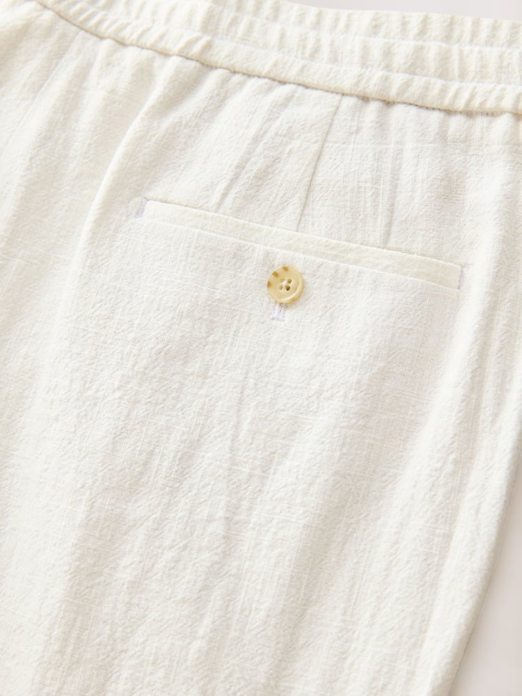 White Smart Linen Look Trousers With Internal Drawcord - Image 10 of 10